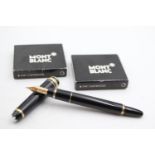 MONTBLANC Meisterstuck Black FOUNTAIN PEN w/ 14cT Gold Nib WRITING - YK1005284