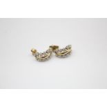 9ct gold diamond half hoop earrings (1.4g)