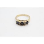 14ct gold diamond & sapphire ring (3g)