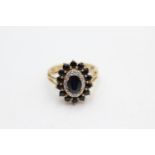 9ct gold sapphire & diamond dress ring (3.7g) Size M