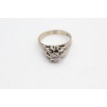 18ct white gold vintage diamond solitaire ring (4.3g) Size N