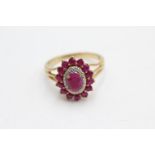 9ct gold ruby & diamond dress ring (4.1g) Size R