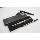 MONTBLANC Meisterstuck Black ROLLERBALL Pen WRITING w/ Refills PM1434315