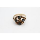 9ct gold sapphire ring (3.2g) Size M