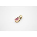 9ct gold diamond topped ruby pendant (1.8g)