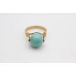 18ct gold amazonite ring (3.9g) size K