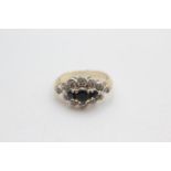 9ct gold sapphire & diamond ring (2.8g) size H