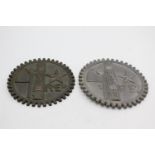 2 x WW2 Era ITALIAN Fascist Vehicle Plates Diameter - 13.5cm In vintage condition Signs of use &