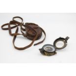 WW1 Dated 1917 MILITARY Officers Compass w/ Leather Case Maker S.Mordan & Co. Case Named To A.K