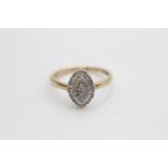 9ct gold diamond marquise style ring (1.5g) size L