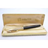 Vintage SHEAFFER Imperial Touchdown Black FOUNTAIN PEN w Rolled Gold Cap WRITING Vintage SHEAFFER