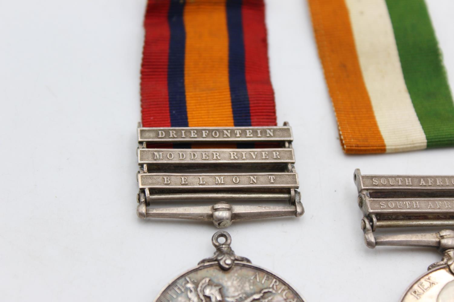 BOER WAR Medal Pair 3 Bar Q.S.A & 2 Bar K.S.A To 7672 PTE W.J Bishop Coldstream Guards In antique - Image 2 of 7