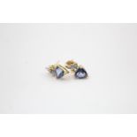 9ct gold diamond & mystic topaz stud earrings (1.4g)