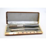 Vintage PARKER 51 Grey FOUNTAIN PEN w/ Brushed Steel Cap, Pencil, Box Etc Vintage PARKER 51 Grey