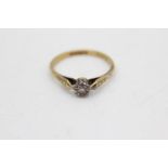 18ct gold diamond solitaire ring (1.9g) size M