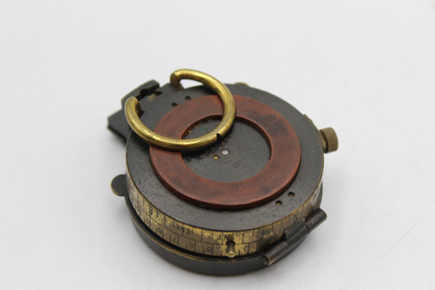WW1 Dated 1917 MILITARY Officers Compass w/ Leather Case Maker S.Mordan & Co. Case Named To A.K - Image 6 of 6