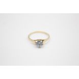 9ct gold synthetic spinel solitaire ring (1.3g) size O