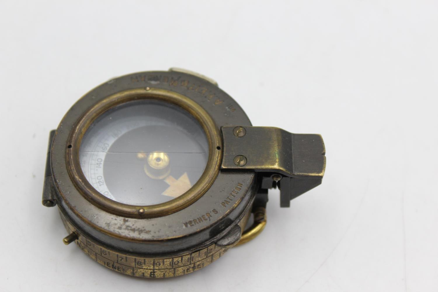 WW1 Dated 1917 MILITARY Officers Compass w/ Leather Case Maker S.Mordan & Co. Case Named To A.K - Image 3 of 6
