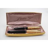 Vintage PARKER 51 Black FOUNTAIN PEN w/ Rolled Gold Cap, Pencil, Box Etc Vintage PARKER 51 Black