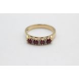 9ct gold ruby & diamond dress ring (3.2g) size P