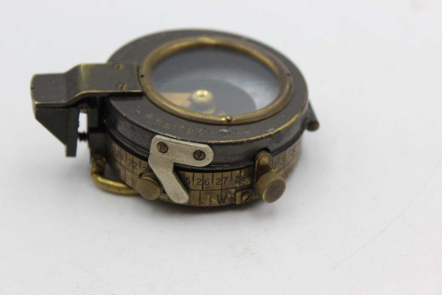 WW1 Dated 1917 MILITARY Officers Compass w/ Leather Case Maker S.Mordan & Co. Case Named To A.K - Image 5 of 6