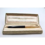 Vintage PARKER 51 Black FOUNTAIN PEN w/ Rolled Gold Cap WRITING Boxed Vintage PARKER 51 Black