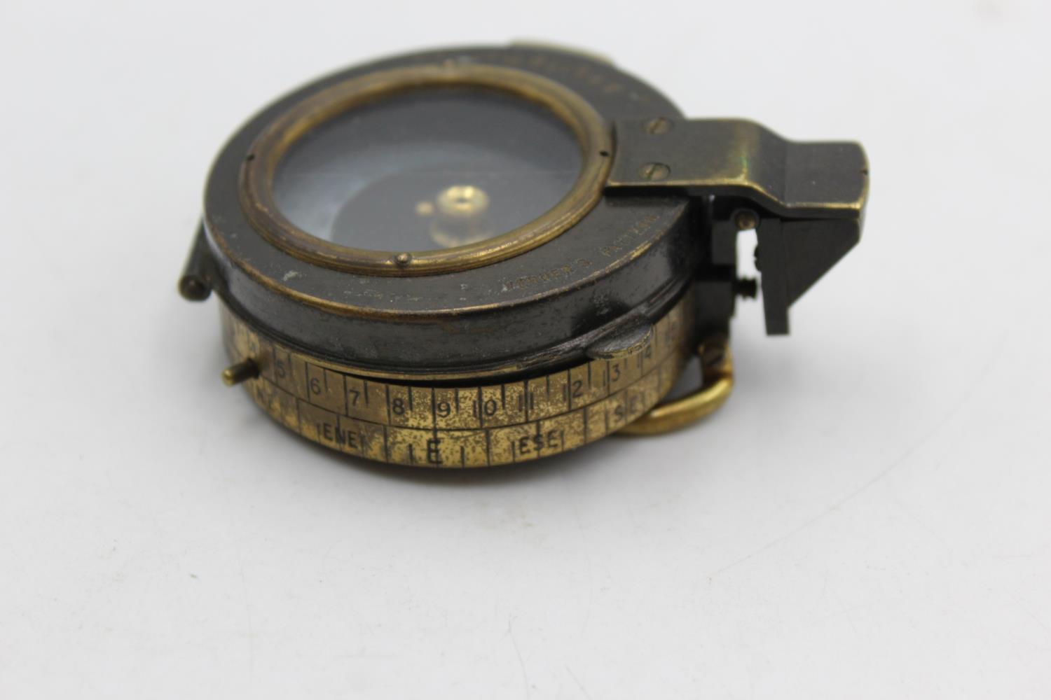 WW1 Dated 1917 MILITARY Officers Compass w/ Leather Case Maker S.Mordan & Co. Case Named To A.K - Image 4 of 6