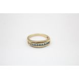 9ct gold topaz half eternity ring (3.1g) size N