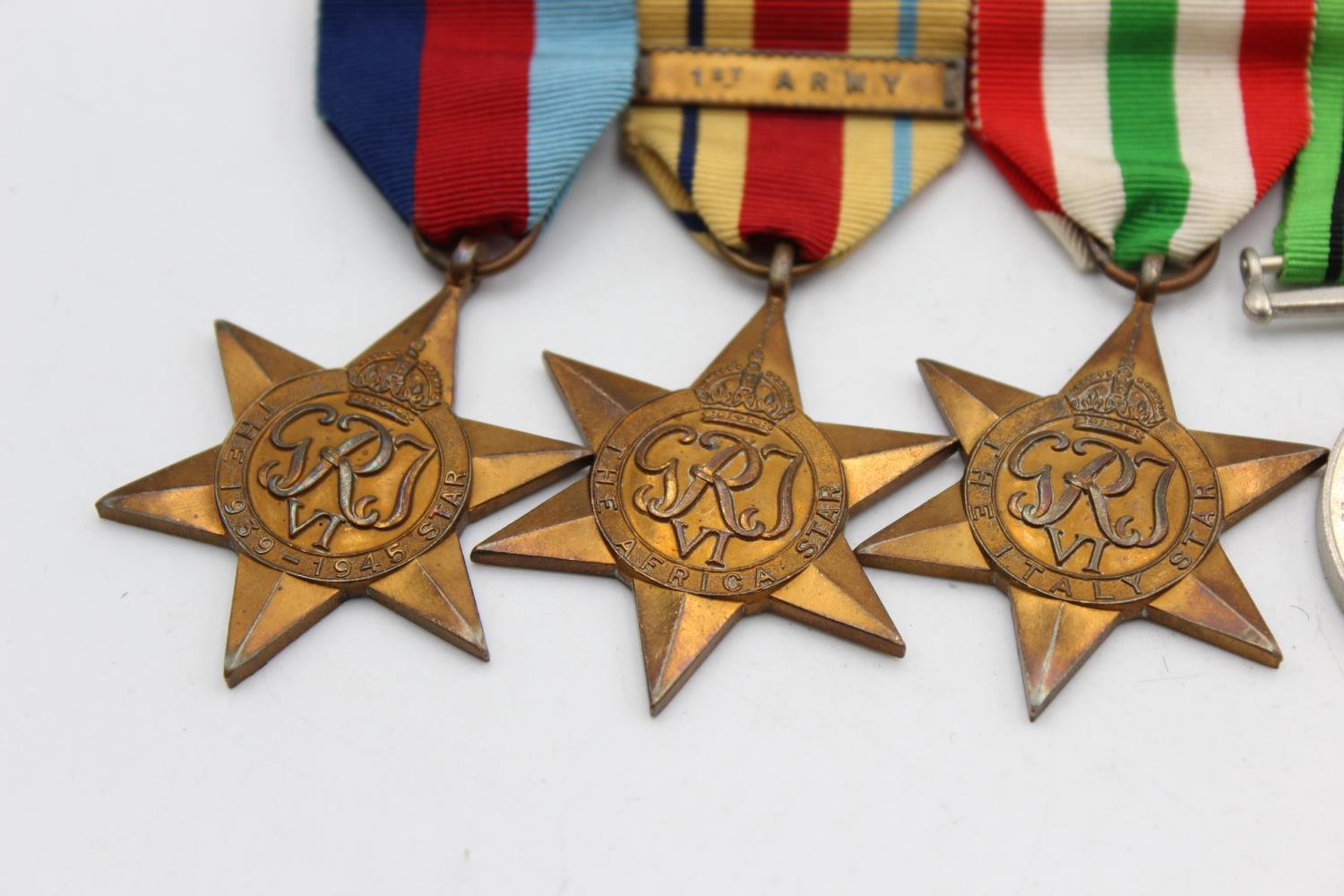 WW2 Mounted Medal Group Inc Africa Star, 1st Army Bar, M.I.D Oakleaf Etc In vintage condition - Image 2 of 5