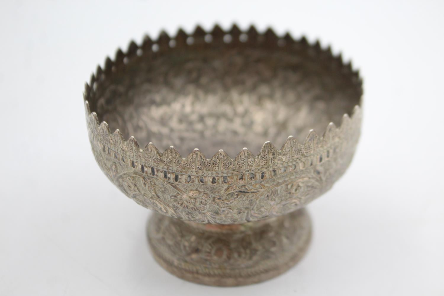 Antique / Vintage .850 SILVER Middle Eastern Ornate Bowl / Bon Bon Dish (84g) XRF TESTED FOR