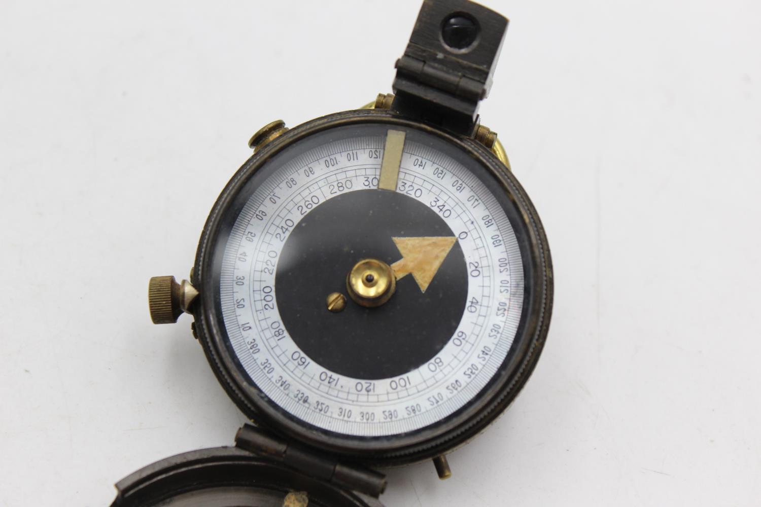 WW1 Dated 1917 MILITARY Officers Compass w/ Leather Case Maker S.Mordan & Co. Case Named To A.K - Image 2 of 6