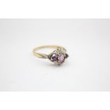 9ct gold amethyst & diamond ring (2.5g) size S