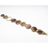 Antique gold plated agate panel bracelet - as seen