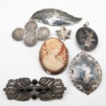 Collection of silver brooches