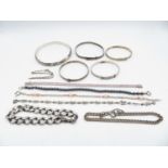 Collection of silver bracelets 93g