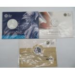 2x Royal Mint £20.00 coins and 1x £50.00 coins