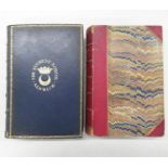 2x leather bound Poetical books, one bound in leather for Duchess School, Alnwick
