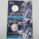 2x Royal Mint silver £50.00 coins mint condition