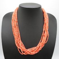 Large Coral multistrand necklace 62g