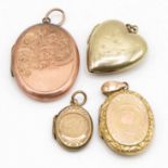 Set of 4x back and front lockets all antique HM 13.6g total weight