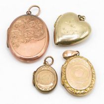 Set of 4x back and front lockets all antique HM 13.6g total weight