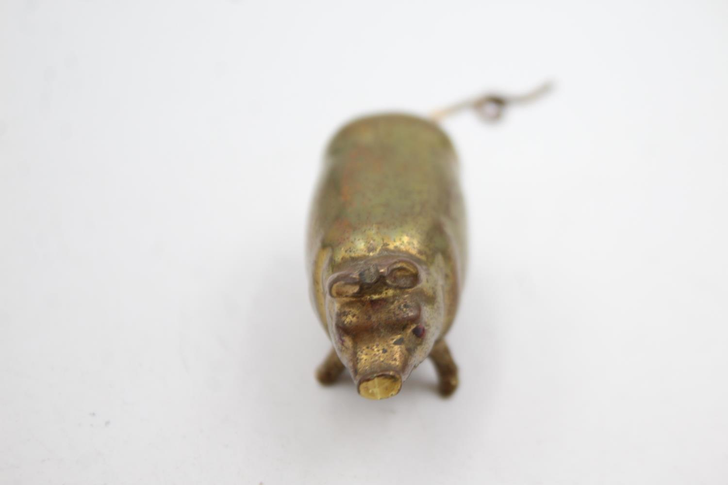 Antique / Vintage HABERDASHERY Novelty Tape Measure Pig Design w/ Rotating Tail Length - 6cm In - Image 2 of 5