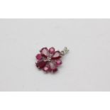 9ct white gold ruby pendant (1.2g)