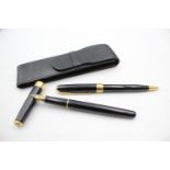 PARKER Sonnet Black Lacquer FOUNTAIN PEN w/ 18ct Gold Nib, Ballpoint, Case Etc PARKER Sonnet Black