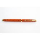 Vintage PARKER 75 Orange Lacquer FOUNTAIN PEN w/ 14ct Gold Nib WRITING Vintage PARKER 75 Orange