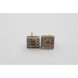 9ct gold diamond stud earrings (1.7g)