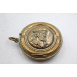 Vintage Novelty Brass Advertising Vesta / Match Case w/ John Player & Son Motif Diameter - 5cm In