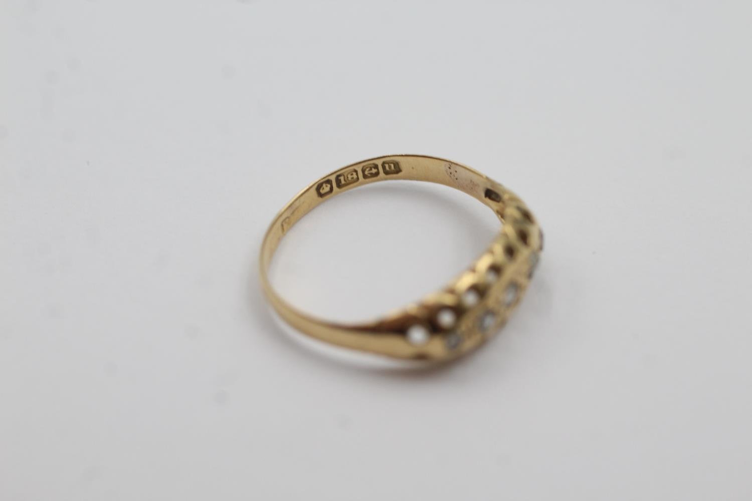 18ct gold antique diamond gypsy ring with Birmingham 1818 hallmarks (1.5g) Size M - Image 2 of 4