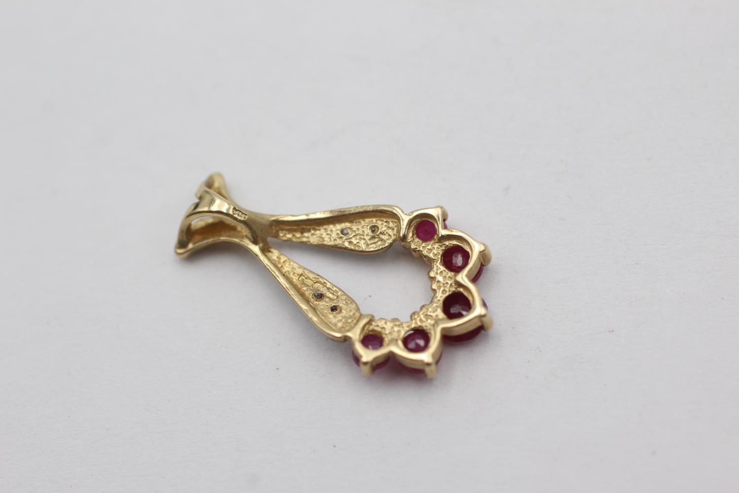 9ct gold ruby & diamond pendant (1.1g) - Image 4 of 4