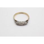 18ct gold & platinum diamond five stone ring (2.1g) Size L